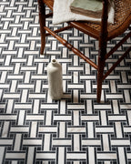 Ca’ Pietra East Village Porcelain Basketweave Mosaic Bianco — official gallery image 2