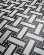 Ca’ Pietra East Village Porcelain Basketweave Mosaic Bianco — official gallery image 4
