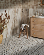 Ca’ Pietra East Village Porcelain Basketweave Mosaic Oro — official gallery image 4