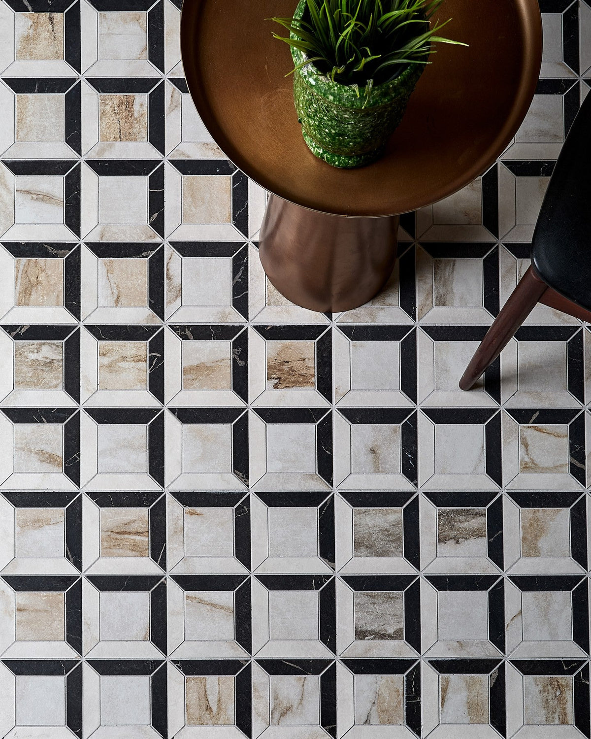 Ca’ Pietra East Village Porcelain Quadrant Mosaic Oro — official gallery image 2