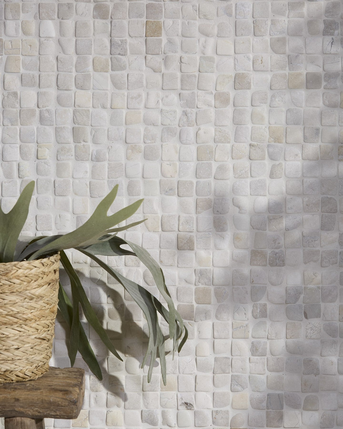 Ca’ Pietra Enso Cobble Mosaic Cube Chalk — official gallery image 1