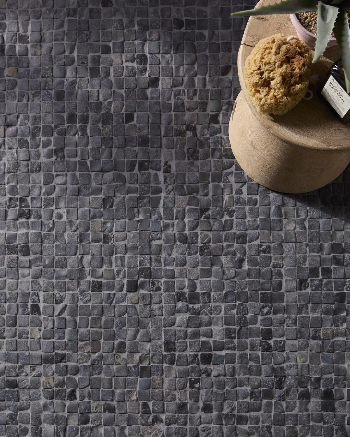 Ca’ Pietra Enso Cobble Mosaic Cube Charcoal — official gallery image 1
