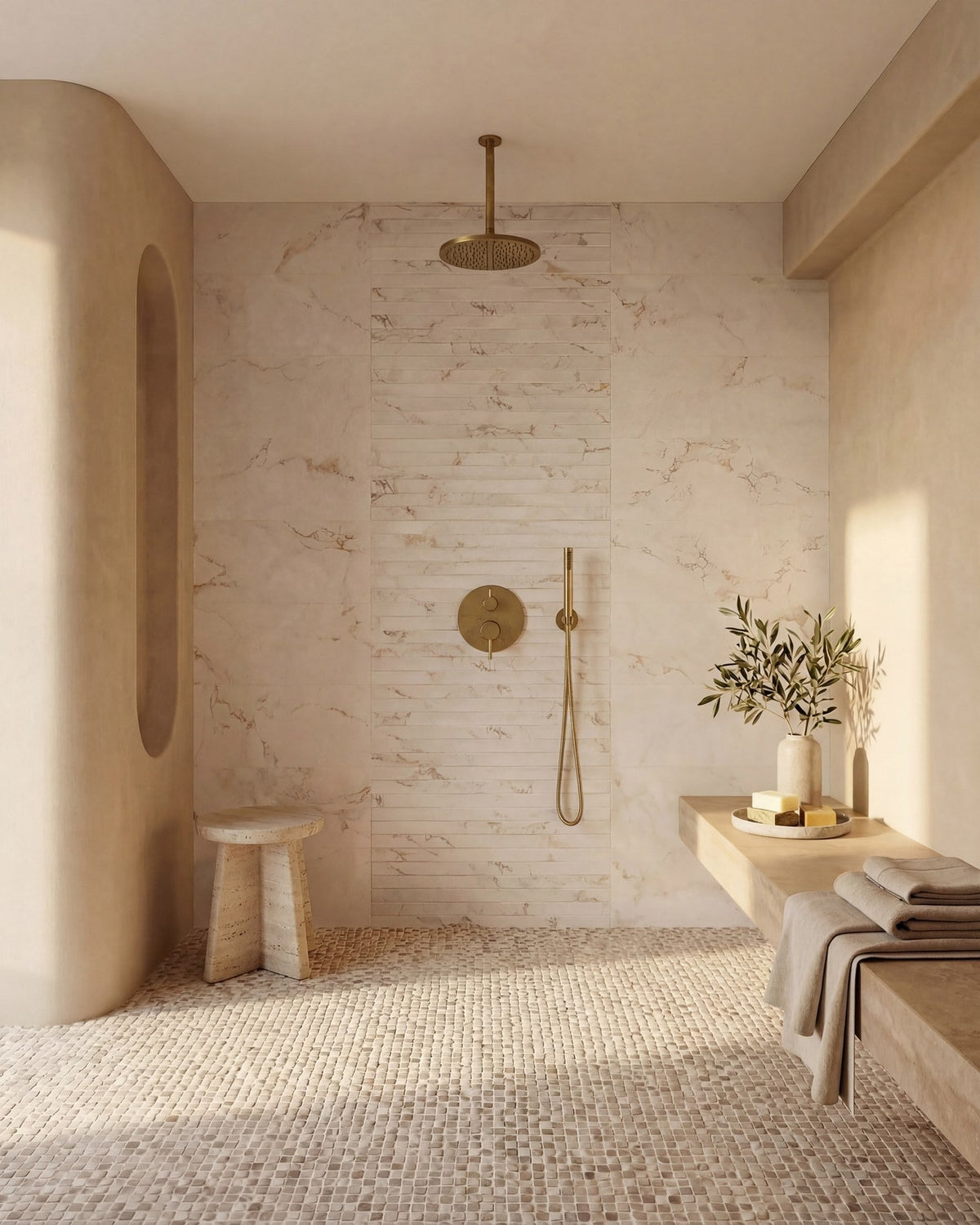 Ca’ Pietra Enso Cobble Mosaic Cube Sand — official gallery image 3