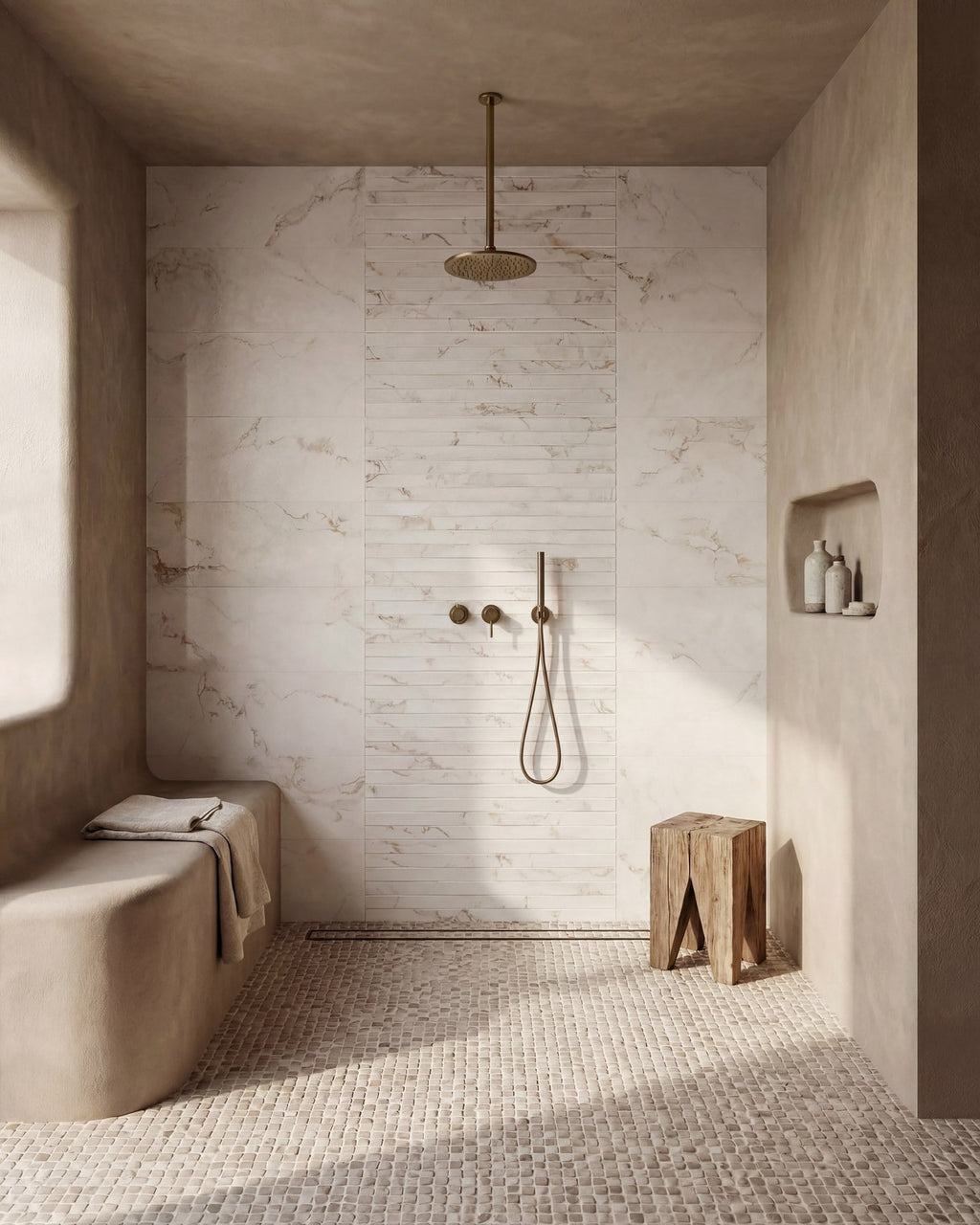 Ca’ Pietra Enso Cobble Mosaic Cube Sand — official gallery image 4