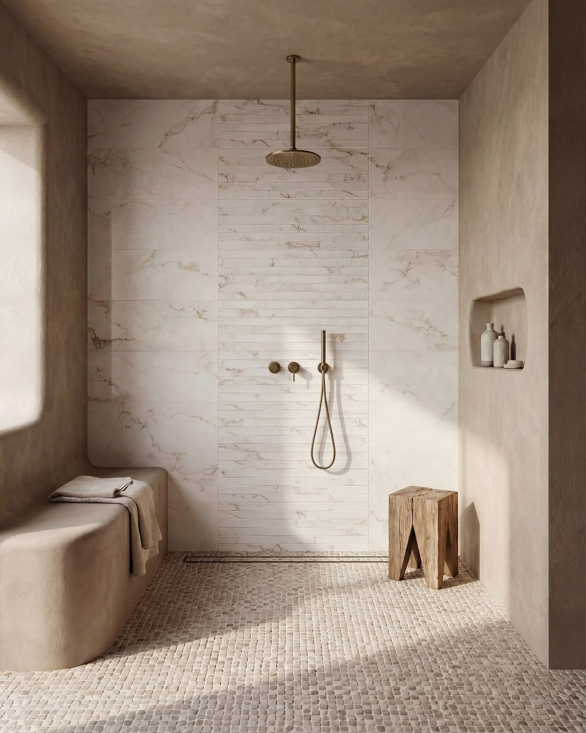 Ca’ Pietra Enso Cobble Mosaic Cube Sand — official gallery image 4