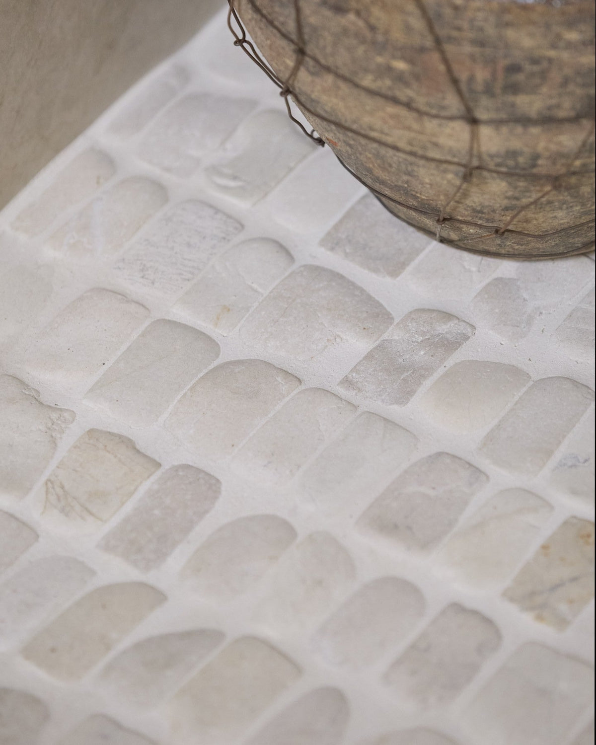 Ca’ Pietra Enso Cobble Mosaic Strip Chalk — official gallery image 3