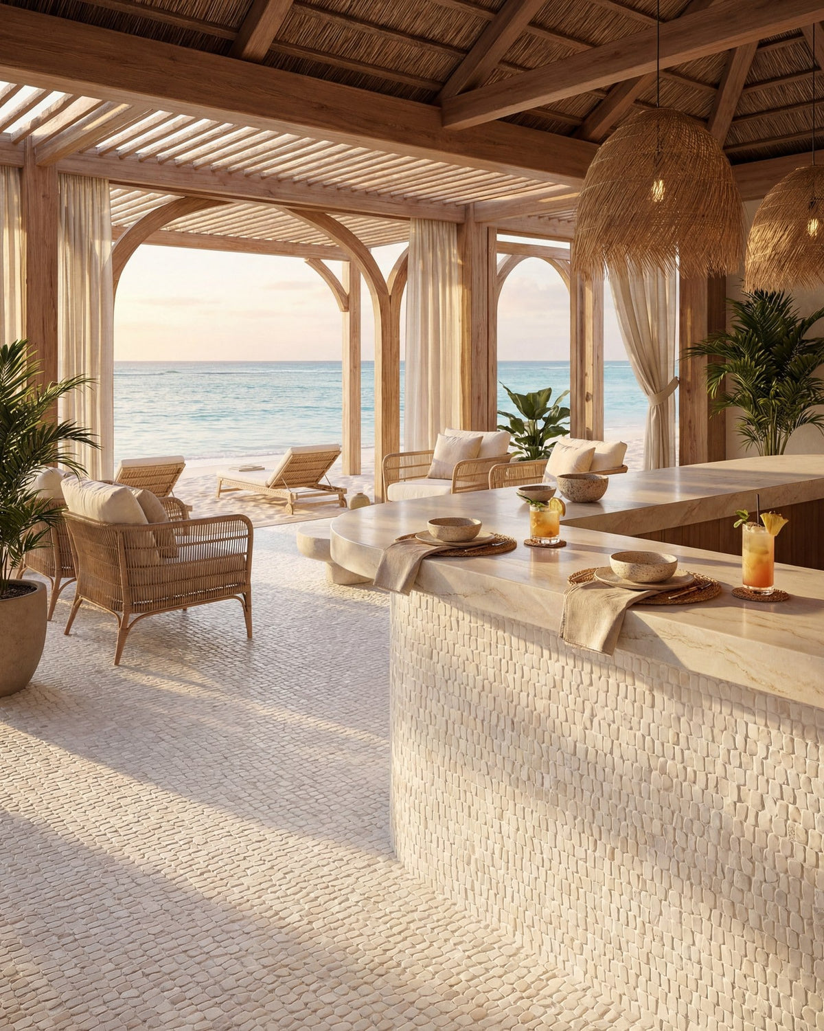 Ca’ Pietra Enso Cobble Mosaic Strip Chalk — official gallery image 9