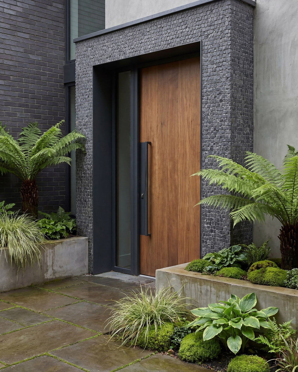Ca’ Pietra Enso Cobble Mosaic Strip Charcoal — official gallery image 1