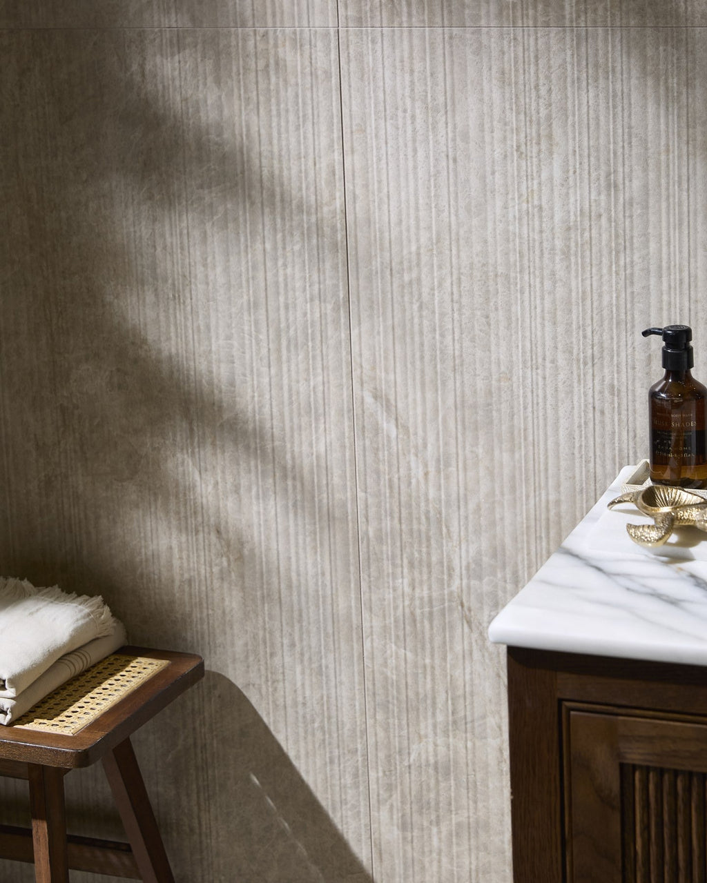 Ca’ Pietra Hoxton Porcelain Amber Linear Décor Matt — official gallery image 5