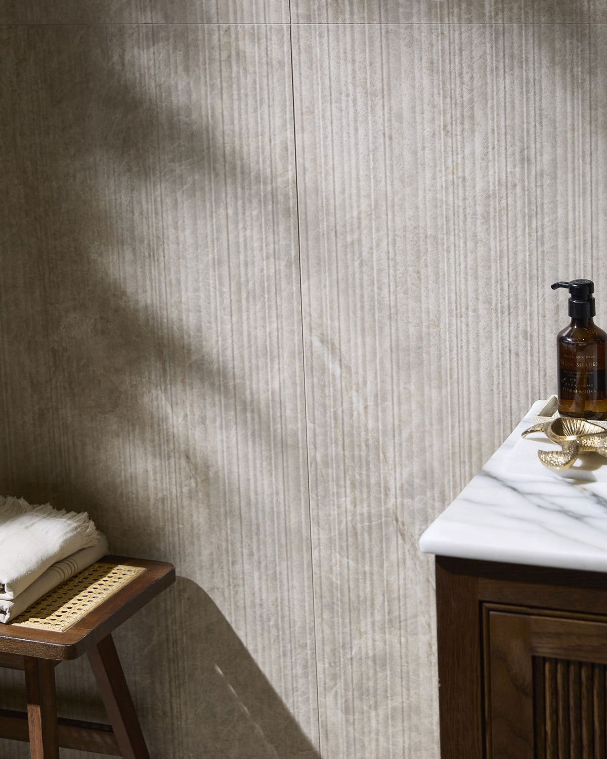 Ca’ Pietra Hoxton Porcelain Amber Linear Décor Matt — official gallery image 5