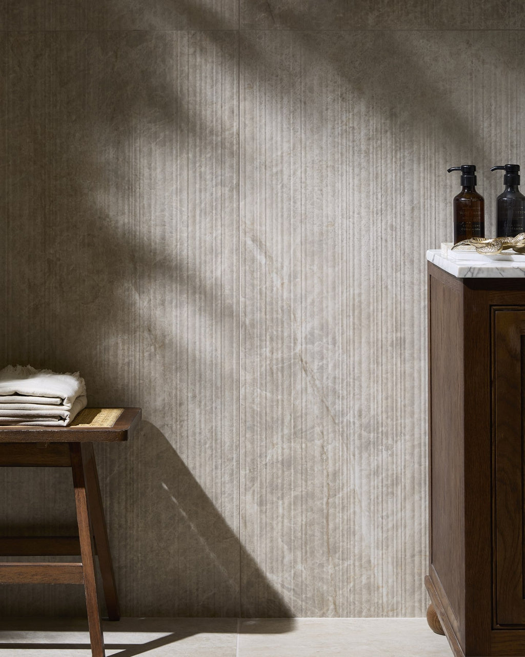 Ca’ Pietra Hoxton Porcelain Amber Linear Décor Matt — official gallery image 6