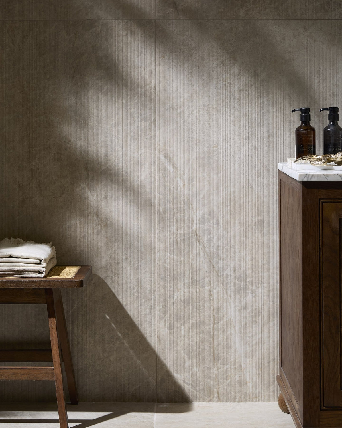 Ca’ Pietra Hoxton Porcelain Amber Linear Décor Matt — official gallery image 6