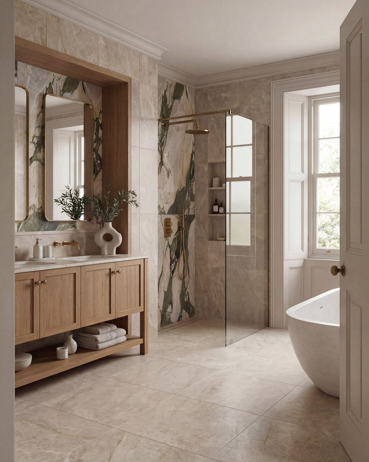Ca’ Pietra Hoxton Porcelain Linen Matt — official gallery image 1