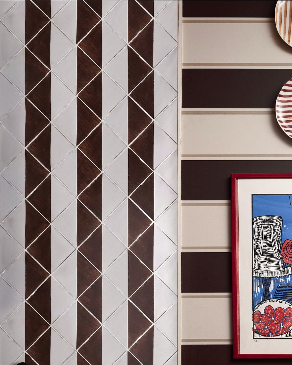 Ca’ Pietra STUDIO Jamboree Handpainted Ceramic Chocolate Tri — official gallery image 6