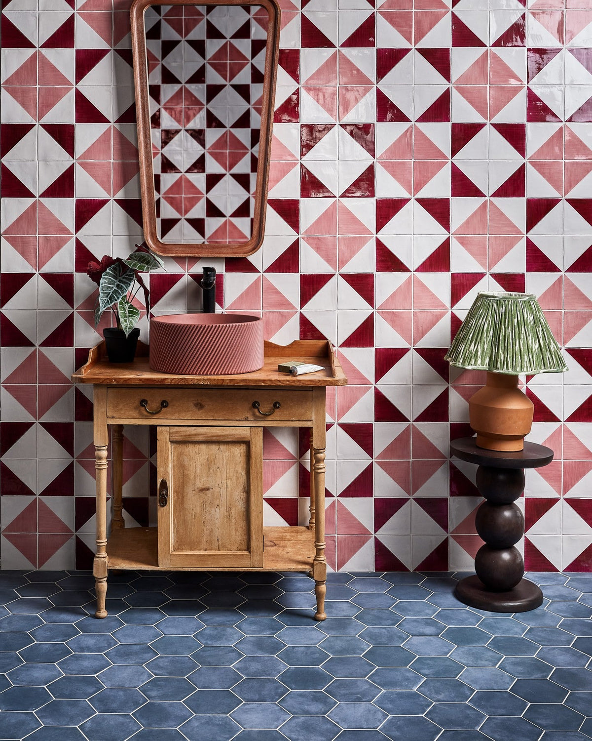 Ca’ Pietra STUDIO Jamboree Handpainted Ceramic Coral Tri — official gallery image 1