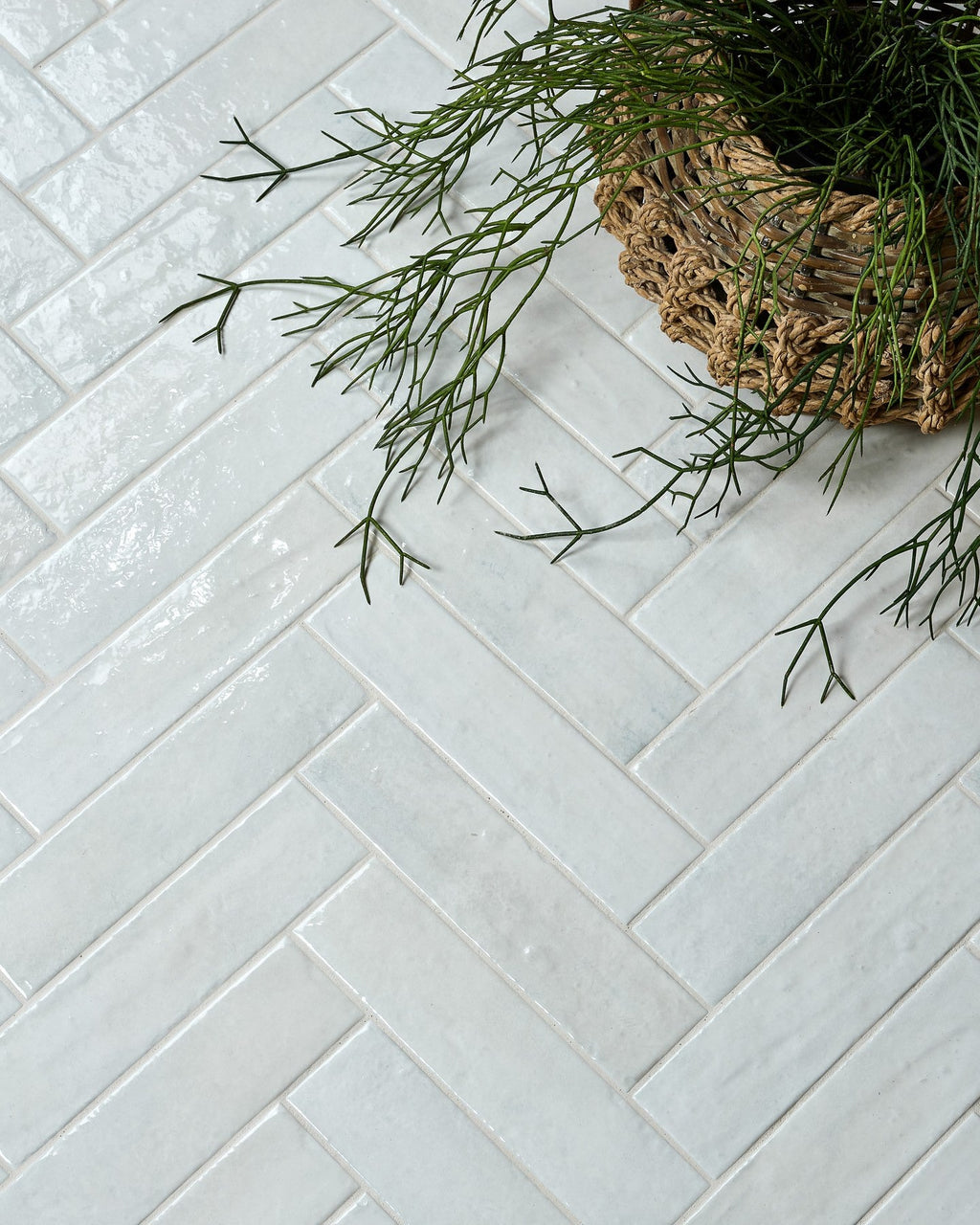 Ca’ Pietra Marlborough Porcelain Parquet Cotton White Gloss — official gallery image 1