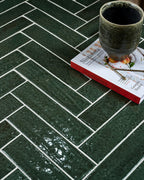 Ca’ Pietra Marlborough Porcelain Parquet Forest Green Gloss — official gallery image 1
