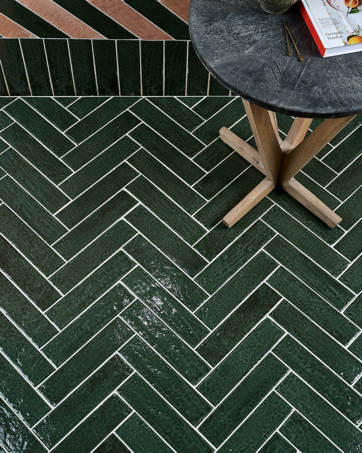 Ca’ Pietra Marlborough Porcelain Parquet Forest Green Gloss — official gallery image 3