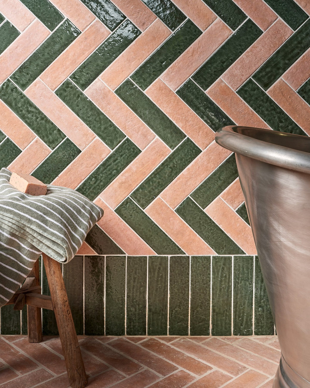 Ca’ Pietra Marlborough Porcelain Parquet Forest Green Gloss — official gallery image 7