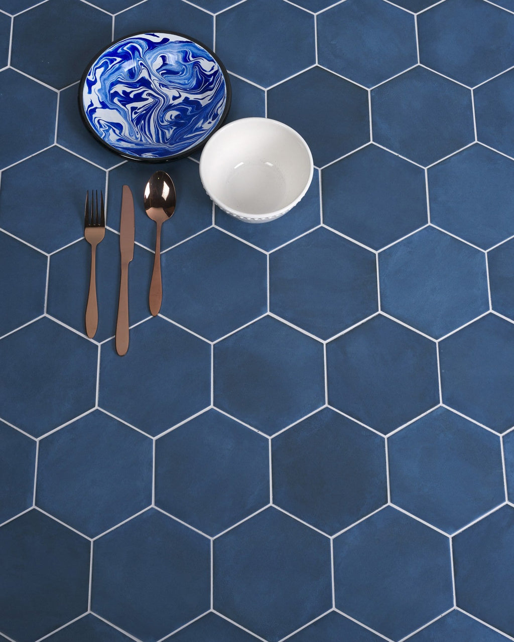Ca’ Pietra Medina Hexagon Porcelain Navy Blue — official gallery image 2