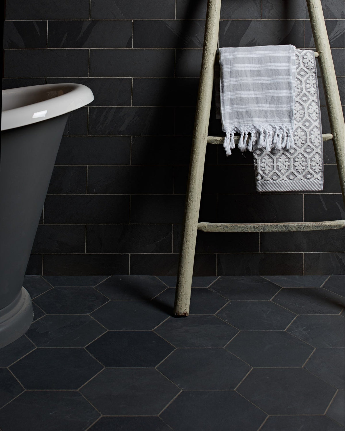 Ca’ Pietra Metropolitan Slate Riven Finish Hexagon — official gallery image 4
