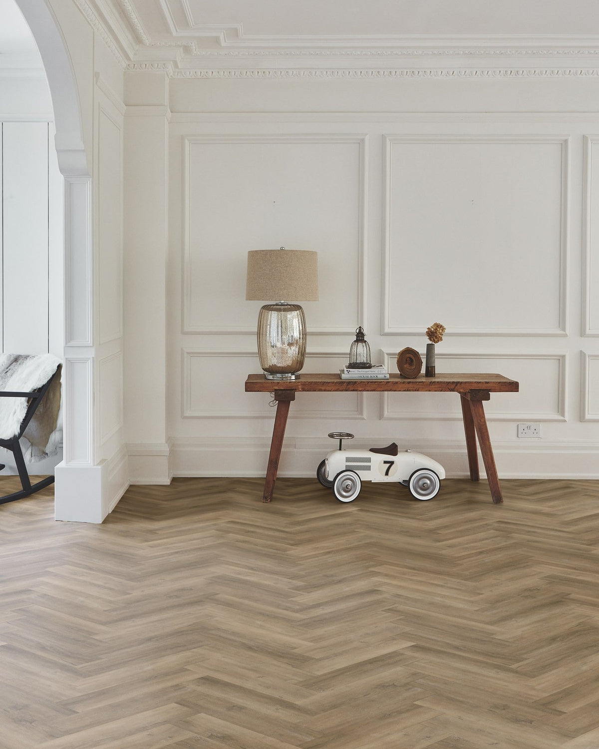 Ca’ Pietra Ashurst Minérale Herringbone Click Tile — official gallery image 1