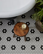 Ca’ Pietra Mono Hex Porcelain Mosaic Daisy — official gallery image 4