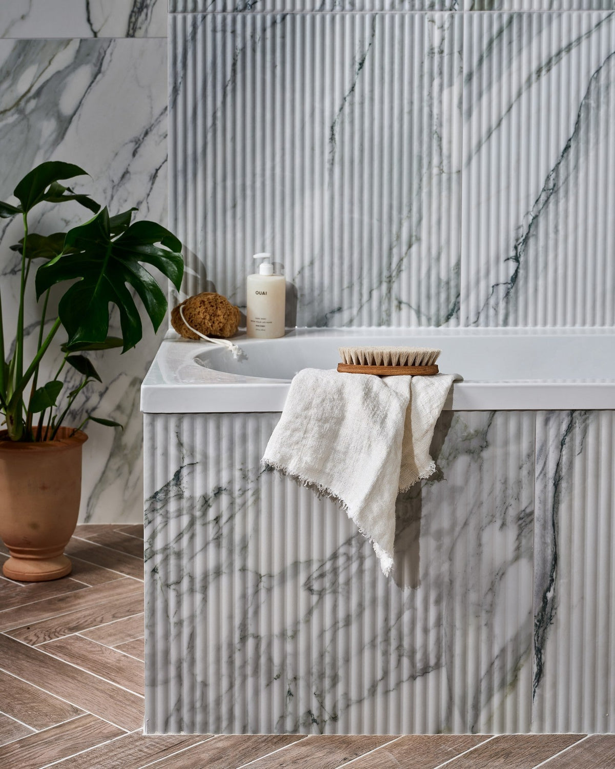 Ca’ Pietra Palm Springs Porcelain Cerulean Fluted — official gallery image 1