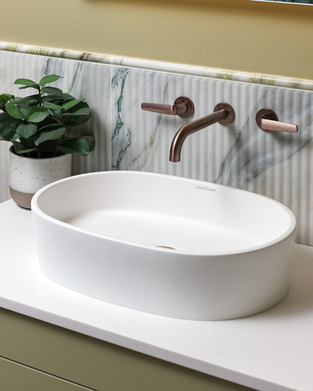 Ca’ Pietra Palm Springs Porcelain Cerulean Fluted — official gallery image 5