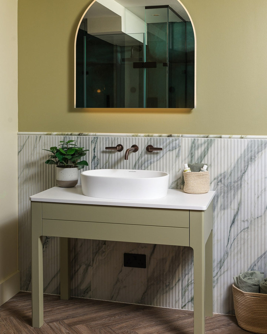 Ca’ Pietra Palm Springs Porcelain Cerulean Fluted — official gallery image 7