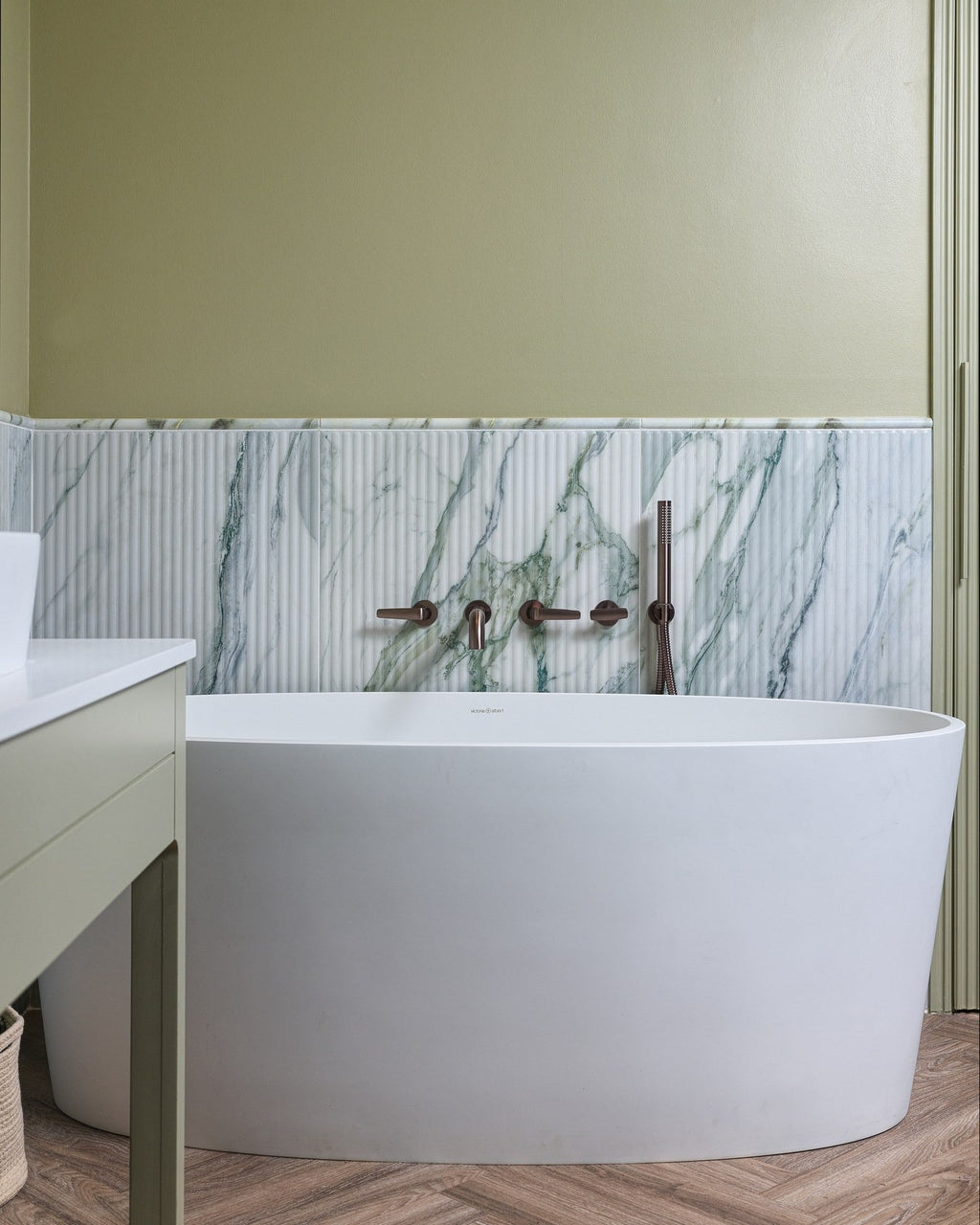 Ca’ Pietra Palm Springs Porcelain Cerulean Fluted — official gallery image 8