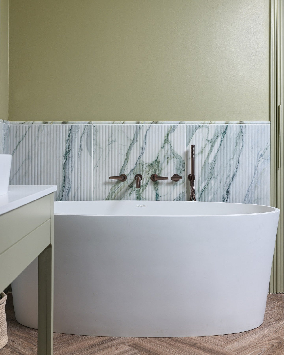 Ca’ Pietra Palm Springs Porcelain Cerulean Fluted — official gallery image 8