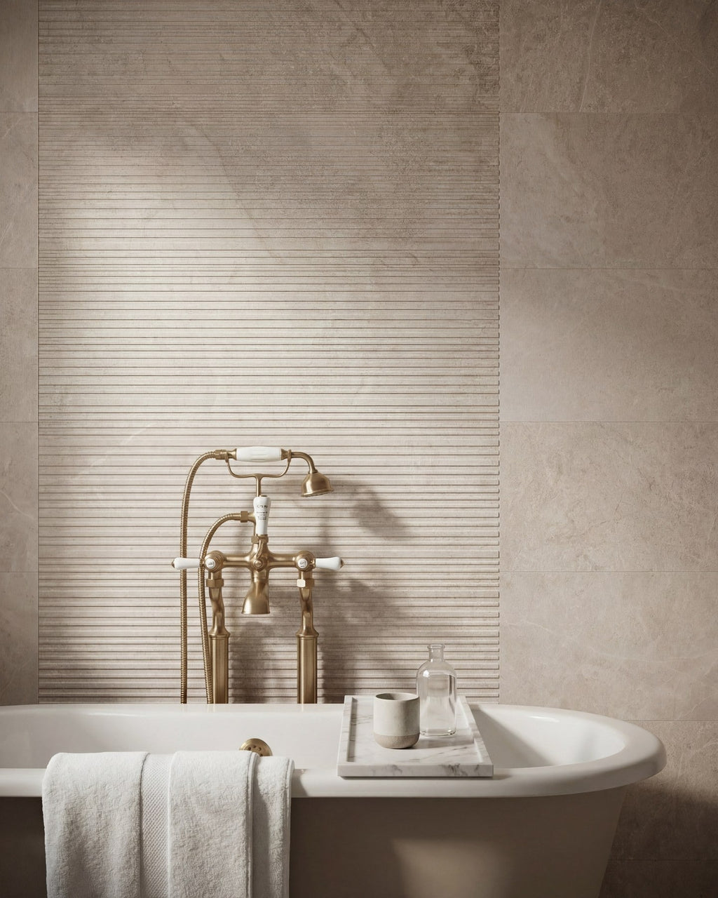 Ca’ Pietra Riverside Wall Ceramic Linear Perla — official gallery image 2