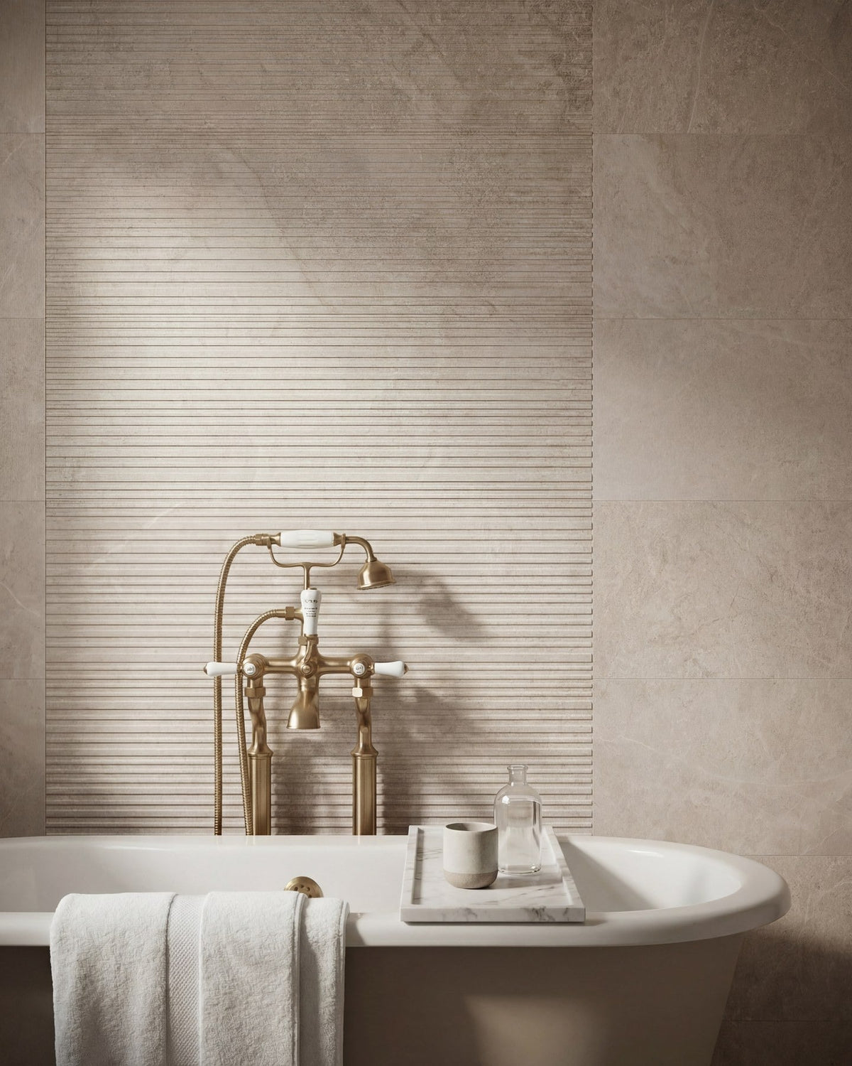Ca’ Pietra Riverside Wall Ceramic Linear Perla — official gallery image 2