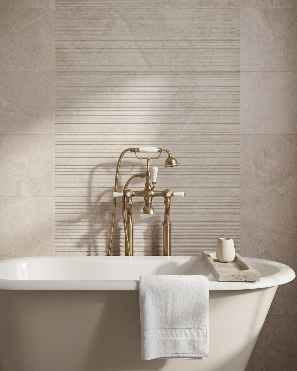 Ca’ Pietra Riverside Wall Ceramic Linear Perla — official gallery image 4