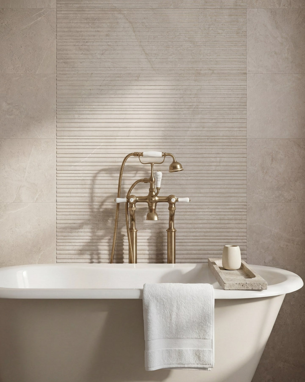 Ca’ Pietra Riverside Wall Ceramic Linear Perla — official gallery image 4