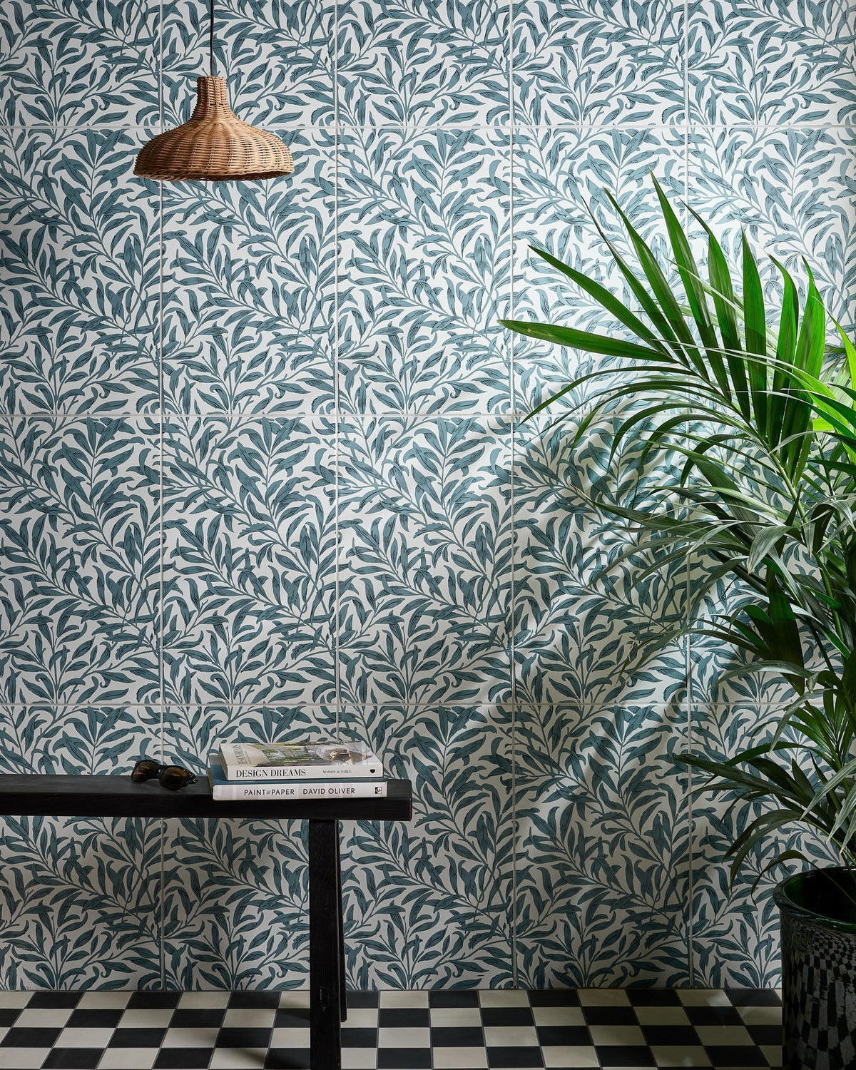 Ca’ Pietra Silk Screen Ceramic Willow Cottage Teal — official gallery image 1