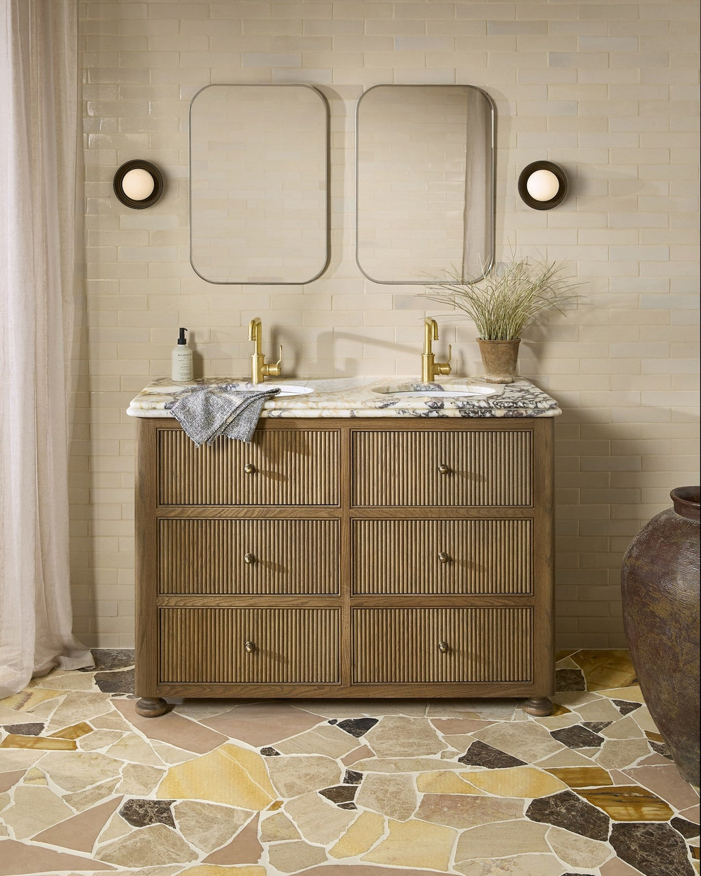 Ca’ Pietra Stone Glaze Ceramic Linen Gloss Brick — official gallery image 1