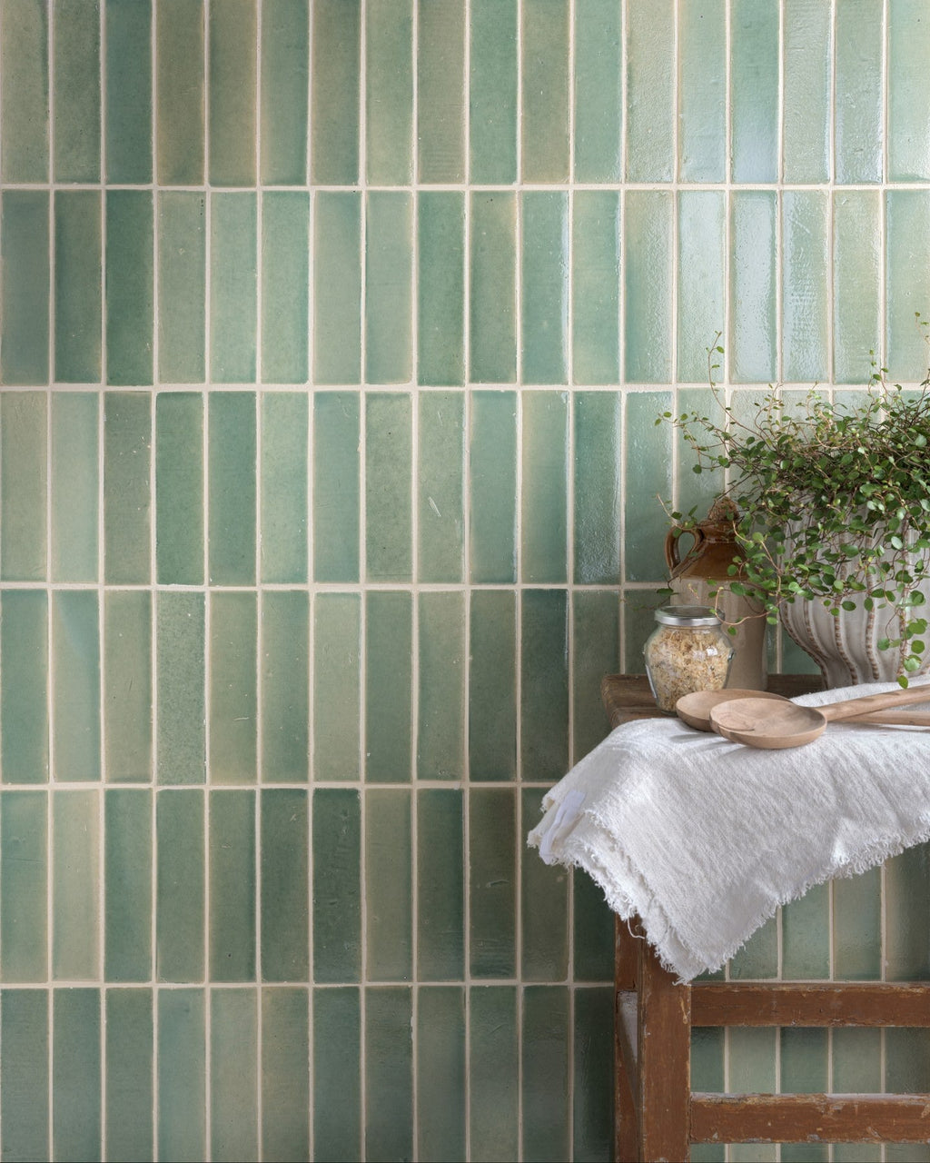 Ca’ Pietra Stone Glaze Ceramic Menthol Gloss Brick — official gallery image 1