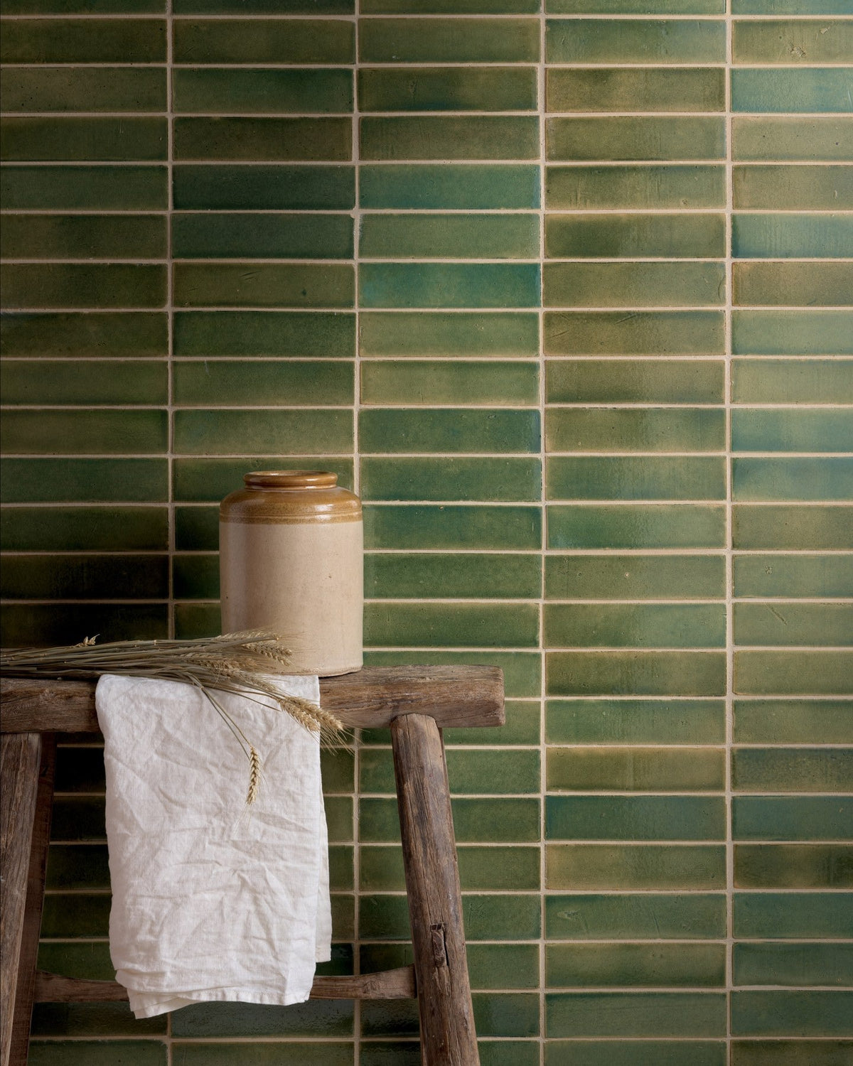 Ca’ Pietra Stone Glaze Ceramic Olive Leaf Gloss Brick — official gallery image 1