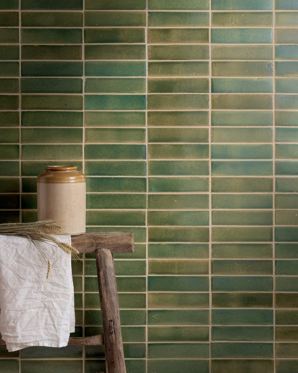 Ca’ Pietra Stone Glaze Ceramic Olive Leaf Gloss Brick — official gallery image 3