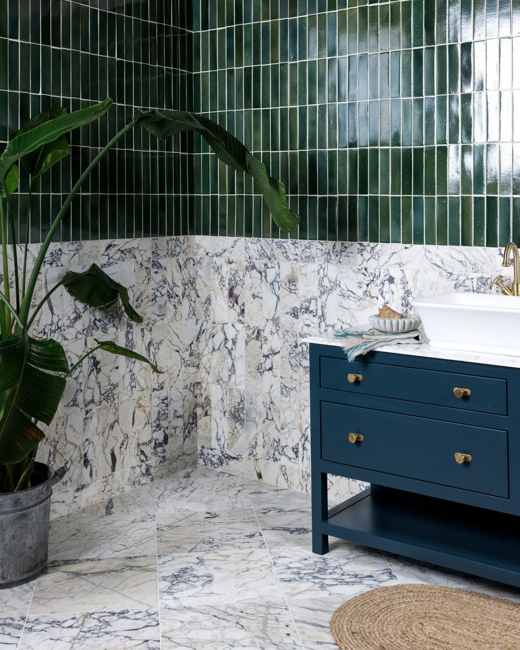 Ca’ Pietra Stone Glaze Ceramic Petrol Green Gloss Brick — official gallery image 3