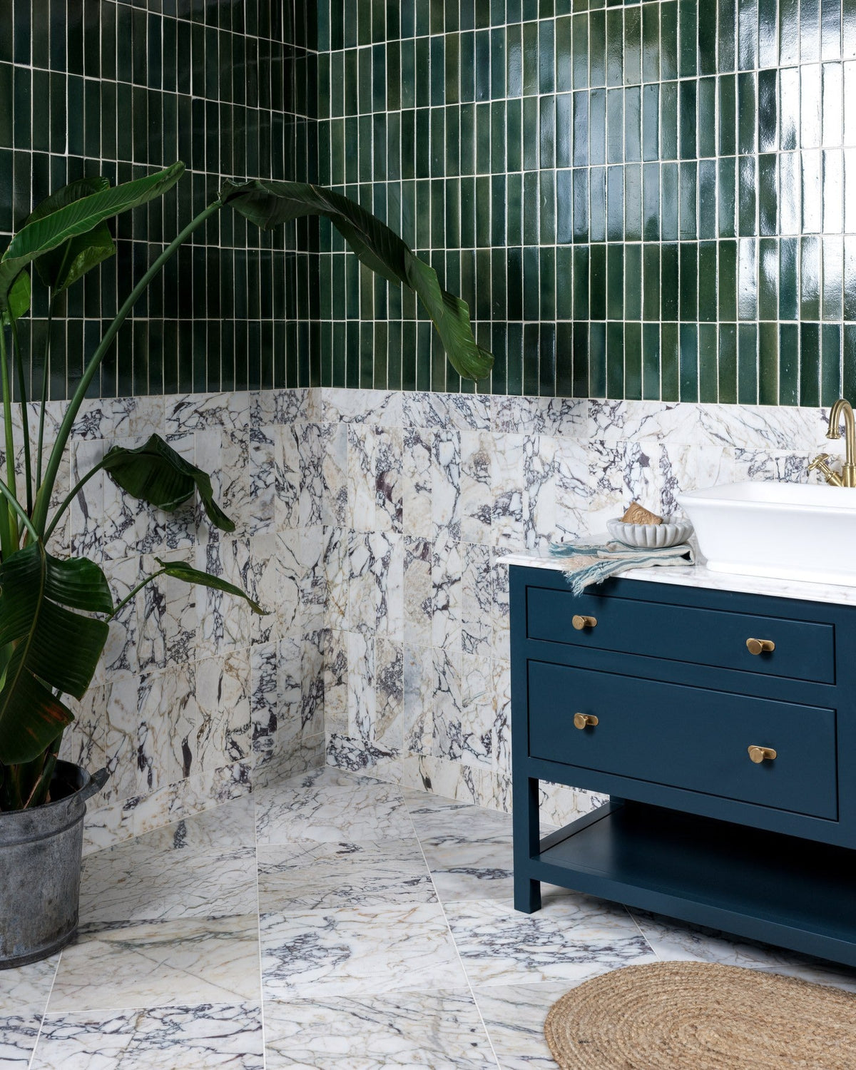 Ca’ Pietra Stone Glaze Ceramic Petrol Green Gloss Brick — official gallery image 3