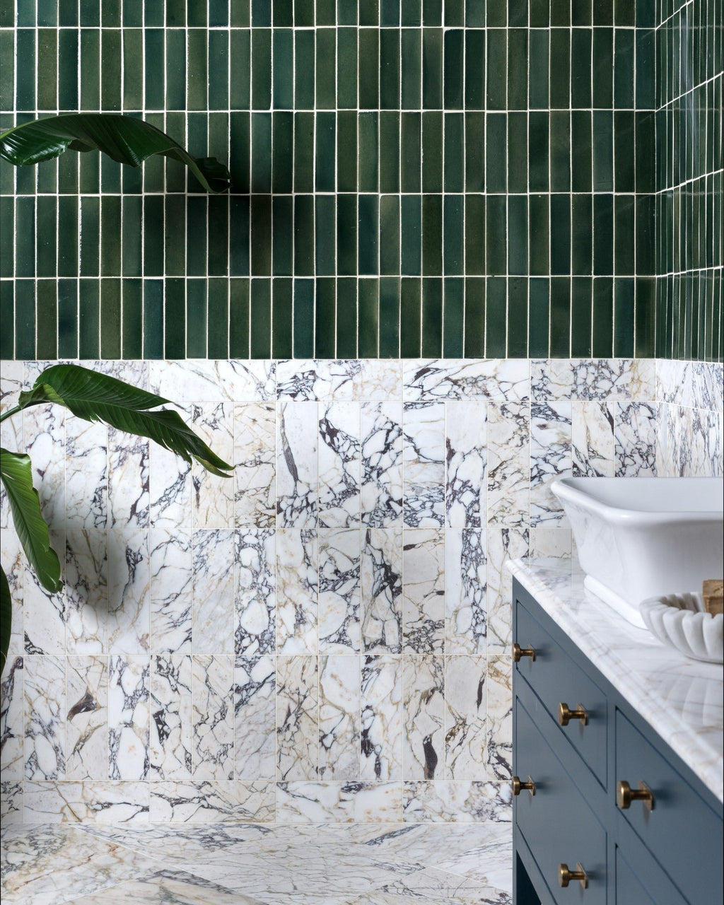 Ca’ Pietra Stone Glaze Ceramic Petrol Green Gloss Brick — official gallery image 4