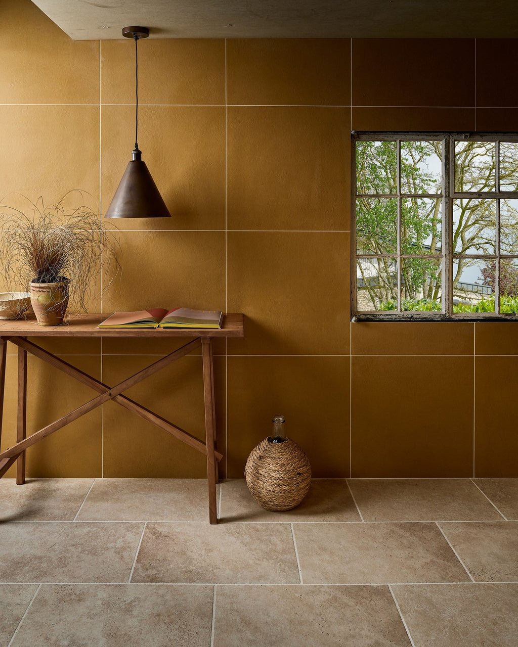 Ca’ Pietra Stucco Porcelain Textured Mustard — official gallery image 4