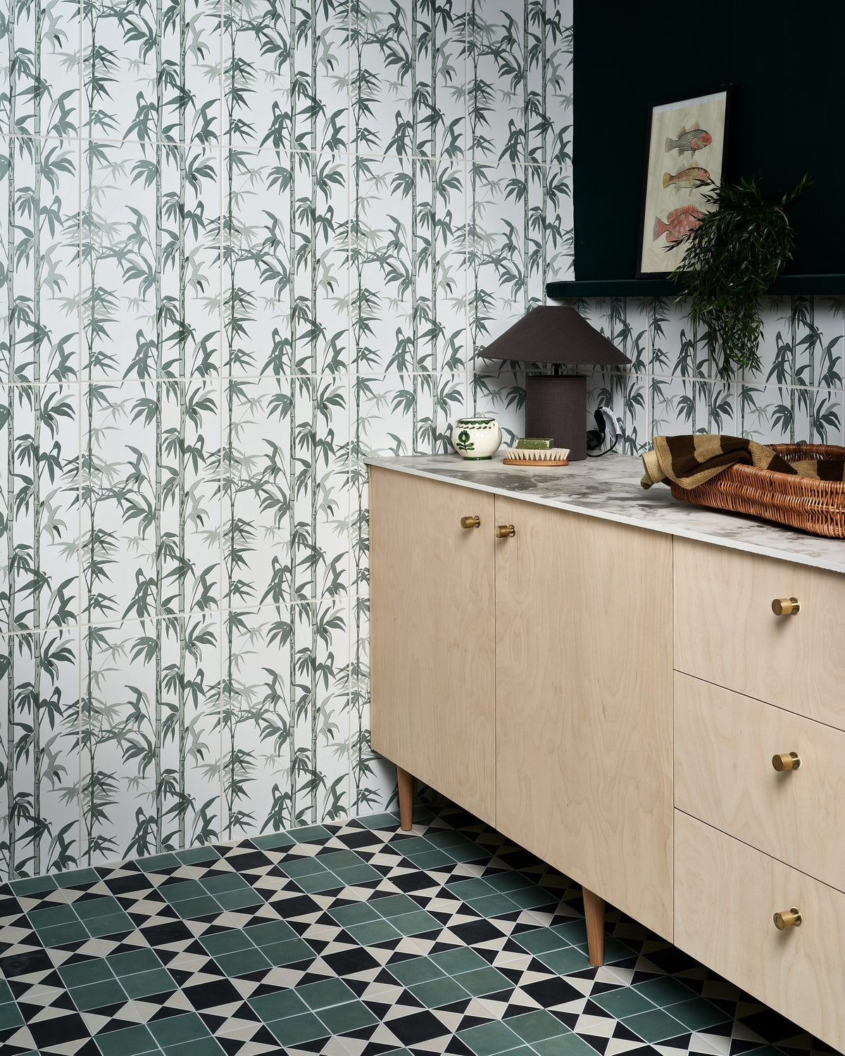 Ca’ Pietra Victorian Style™ Porcelain Finchley Pattern Forest Green — official gallery image 5