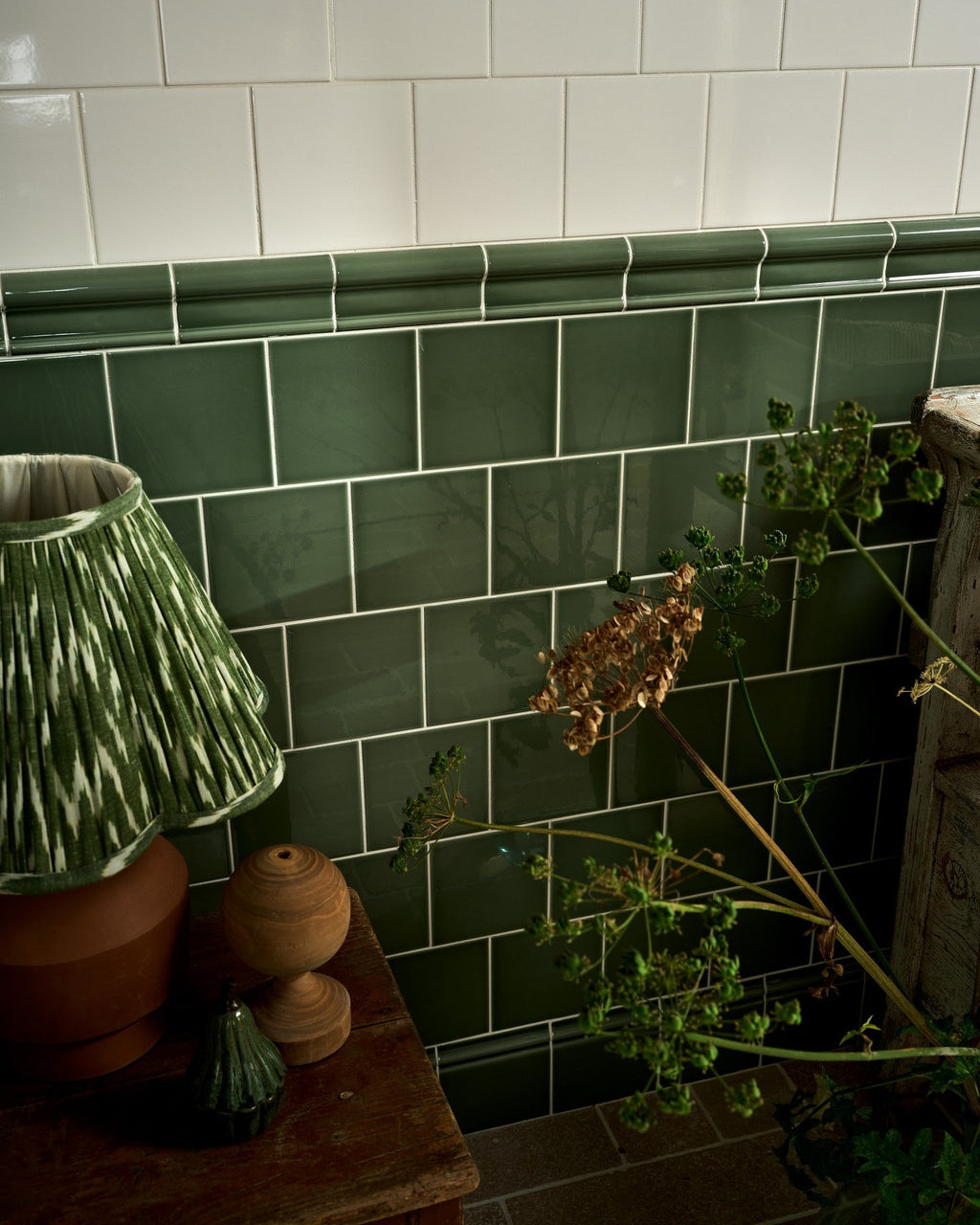 Ca’ Pietra Victorian Style™ Wall Ceramic Cabbage Green Square — official gallery image 3