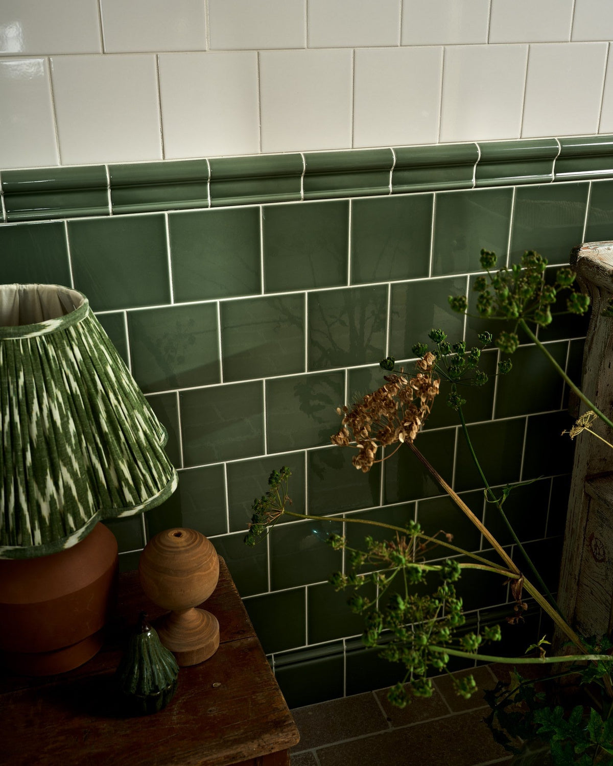 Ca’ Pietra Victorian Style™ Wall Ceramic Cabbage Green Square — official gallery image 3