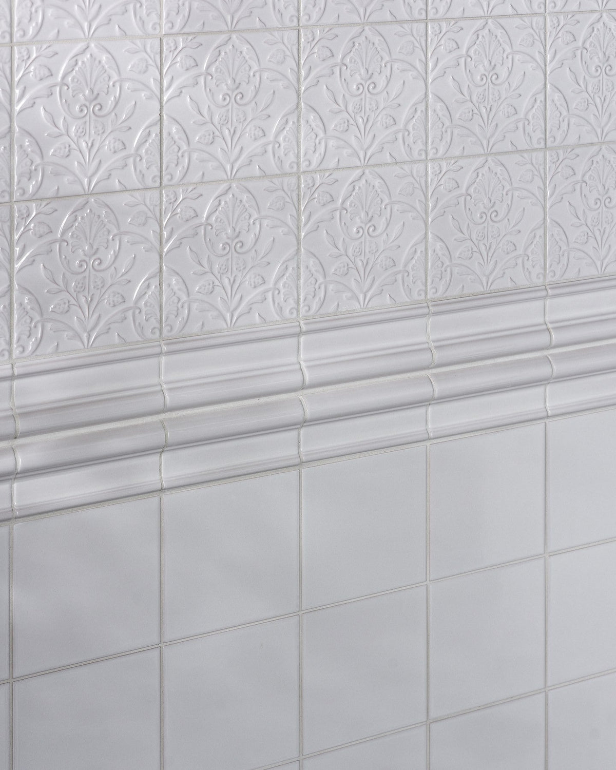 Ca’ Pietra Victorian Style™ Wall Ceramic Cotton White Dado — official gallery image 4
