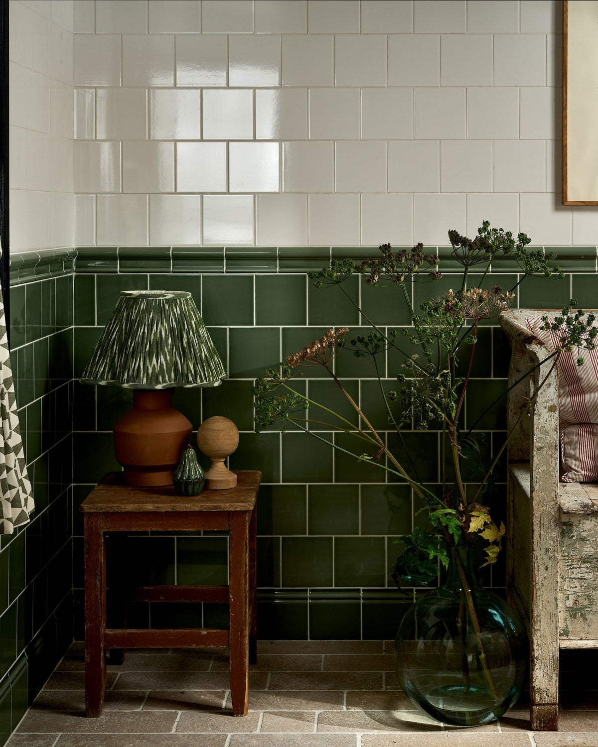 Ca’ Pietra Victorian Style™ Wall Ceramic Cabbage Green Square — official gallery image 6